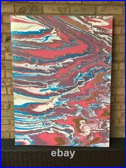 40''x30'' Large original painting from art studio, acrylic pouring on canvas