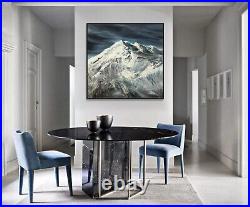 40x40 Abstract Everest Mountain Paintings On Canvas Original Art WHITE PEAKS