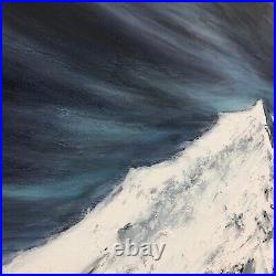 40x40 Abstract Everest Mountain Paintings On Canvas Original Art WHITE PEAKS