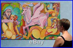 57- PICASSO EDEN ORIGINAL PAINTING oil on canvas by ANNA