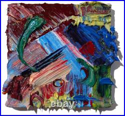 8x8 Original Oil? Painting Vintage Art? Signed Impressionism Pop? Abstract Nature