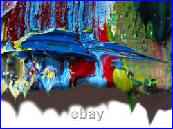 8x8 Original Oil? Painting Vintage Art? Signed Impressionism Pop? Abstract Nature