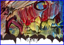 8x8 Original Oil? Painting Vintage Art? Signed Impressionism Pop? Abstract Nature