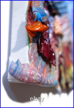 8x8 Original Oil? Painting Vintage Art? Signed Impressionism Pop? Abstract Nature