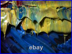 8x8 Original Oil? Painting Vintage Art? Signed Impressionism Pop? Abstract Nature