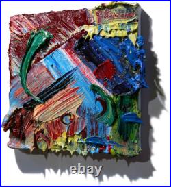 8x8 Original Oil? Painting Vintage Art? Signed Impressionism Pop? Abstract Nature