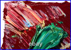 8x8 Original Oil? Painting Vintage Art? Signed Impressionism Pop? Abstract Nature