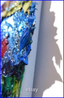 8x8 Original Oil? Painting Vintage Art? Signed Impressionism Pop? Abstract Nature