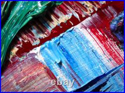 8x8 Original Oil? Painting Vintage Art? Signed Impressionism Pop? Abstract Nature