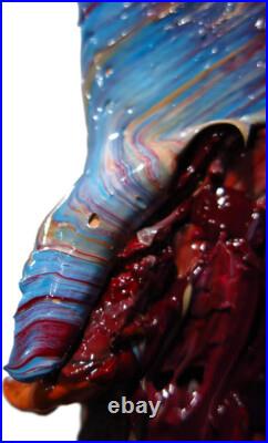 8x8 Original Oil? Painting Vintage Art? Signed Impressionism Pop? Abstract Nature