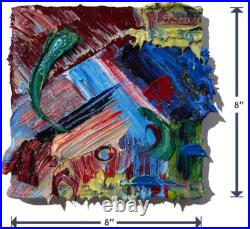 8x8 Original Oil? Painting Vintage Art? Signed Impressionism Pop? Abstract Nature