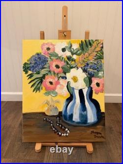 A Moment of Beauty -Original Floral Painting 16x20 Acrylic Still Life