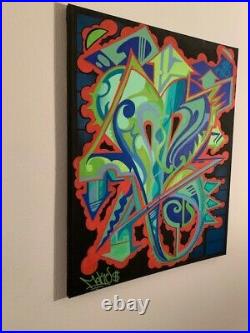 ABSTRACT Heart Painting on Canvas 16 x 20 Original Art! Hip Hop 1 of 1