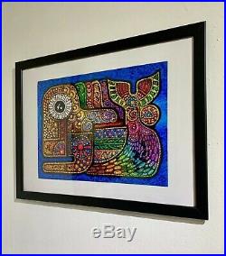 ABSTRACT PAINTING ORIGINAL ACRYLIC ON CANVAS (FRAME INCLUDED) CUBAN ART by LISA