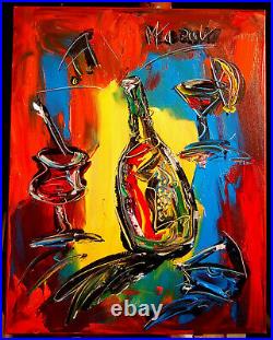 ABSTRACT WINE Original Oil Painting on canvas IMPRESSIONIST KAZAV TRH655