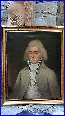 ANTIQUE 19c FRENCH ORIGINAL OIL ON CANVAS PORTRAIT OF A YOUNG GENTLEMAN
