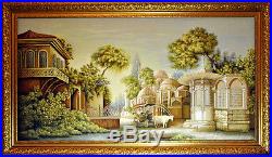 ANTIQUE ORIGINAL ART PICTURE VINTAGE FRAMED OIL PAINTING on CANVAS FAIRY TALE