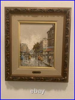 ANTONIO DEVITY Paris Street Scene Original Oil Canvas Painting 14x16.5 L45