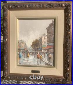 ANTONIO DEVITY Paris Street Scene Original Oil Canvas Painting 14x16.5 L45