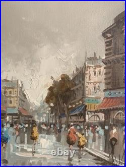 ANTONIO DEVITY Paris Street Scene Original Oil Canvas Painting 14x16.5 L45
