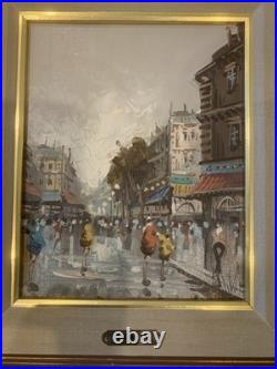 ANTONIO DEVITY Paris Street Scene Original Oil Canvas Painting 14x16.5 L45