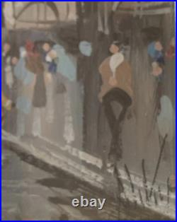 ANTONIO DEVITY Paris Street Scene Original Oil Canvas Painting 14x16.5 L45