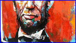 Abraham Lincoln Original Acrylic Painting on Canvas with Frame