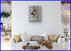 Abstract Art on canvas. Original Painting. Beige