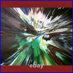 Abstract Burst Painting Original Art Acrylic on canvas Artist signed Wall Decor