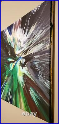 Abstract Burst Painting Original Art Acrylic on canvas Artist signed Wall Decor