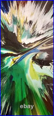 Abstract Burst Painting Original Art Acrylic on canvas Artist signed Wall Decor
