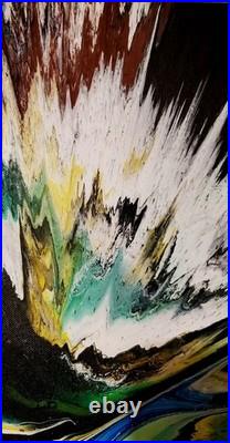 Abstract Burst Painting Original Art Acrylic on canvas Artist signed Wall Decor