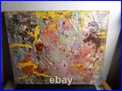 Abstract Canvas Acrylic Painting Decorative Wall Art 16x20 Musk Yai Signed ooak
