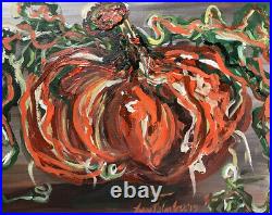 Abstract, Fun Pumpkin, 14x11, Original Painting, Signed Art, Artist
