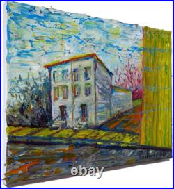Abstract Impasto Landscape Deco Original Oil Painting Art Signed City Nyc New An