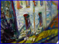 Abstract Impasto Landscape Deco Original Oil Painting Art Signed City Nyc New An