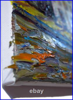 Abstract Impasto Landscape Deco Original Oil Painting Art Signed City Nyc New An