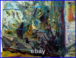 Abstract Impasto Landscape Deco Original Oil Painting Art Signed City Nyc New An