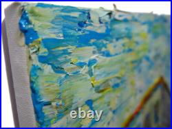 Abstract Impasto Landscape Deco Original Oil Painting Art Signed City Nyc New An