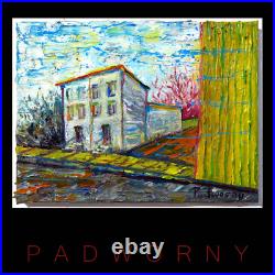 Abstract Impasto Landscape Deco Original Oil Painting Art Signed City Nyc New An