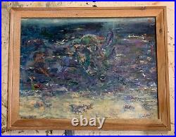 Abstract Ocean, 27.5x21.25, Original Oil Painting, Signed Art, Framed
