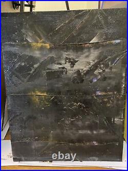 Abstract Oil painting original signed Night Night Everest C. Johnson On Canvas