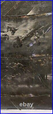 Abstract Oil painting original signed Night Night Everest C. Johnson On Canvas