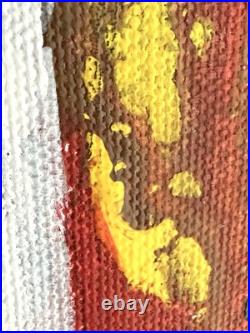 Abstract Original Painting Art on Canvas in Black Frame Colorful Architecture