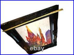 Abstract Original Painting Art on Canvas in Black Frame Colorful Architecture