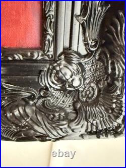 Abstract Original Painting Art on Canvas in Black Frame Colorful Architecture