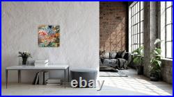 Abstract, Pour, Painting, Medium-sized, Red, Blue, Gold, Canvas, Original, OOAK