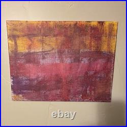 Abstract Red and Yellow Original Painting on Canvas, Small, Unframed Art