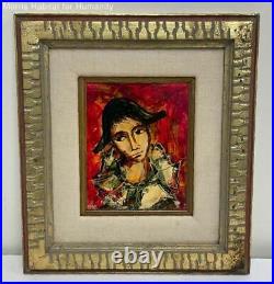 Abstract Woman Oil on Canvas Signed P. Mas Framed Small