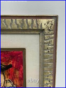 Abstract Woman Oil on Canvas Signed P. Mas Framed Small